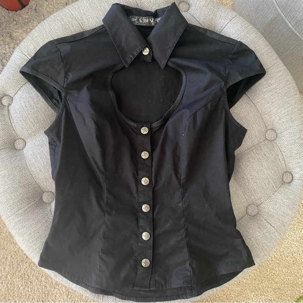 Lip Service 90s button down goth shirt